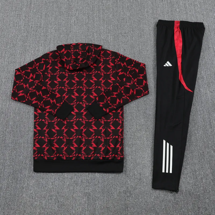 25-26 Man Utd Red Black Hoodie Tracksuit (卫衣套装)