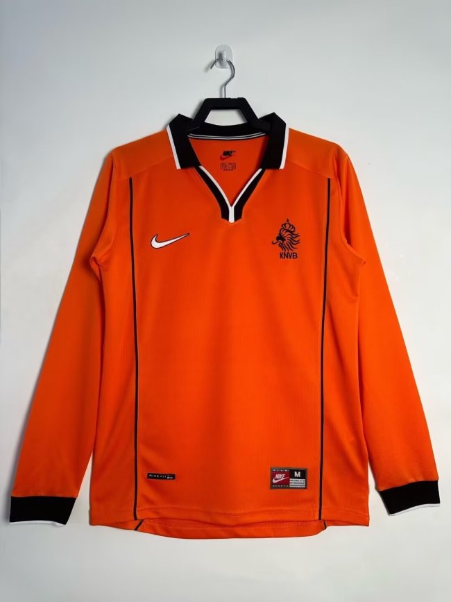 1998 NetherIands Home Long sleeves Retro Soccer Jersey