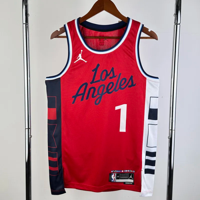 24-25 Clippers HARDEN #1 Red Top Quality Hot Pressing NBA Jersey (Trapeze Edition)