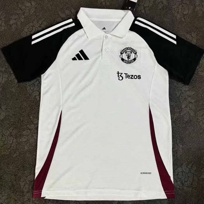 25-26 Man Utd White Polo Short Sleeve