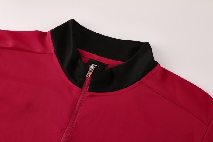 25-26 High Quality Half Pull Tracksuit— Red 红色