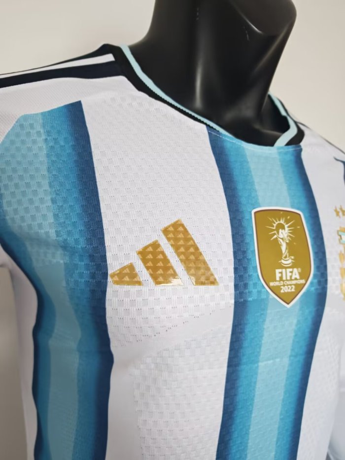 2026 World Cup Argentina Home Long Sleeve Player Version Soccer Jersey