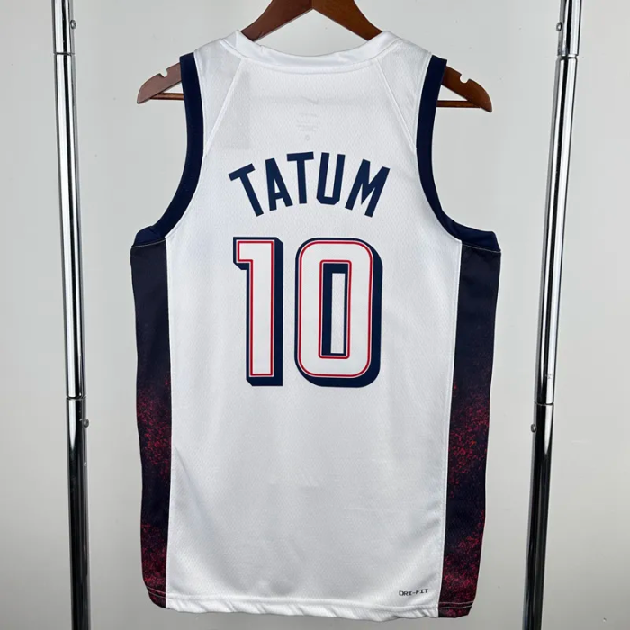 2024 Olympic Game USA TATUM # 10 White Basketball Jersey