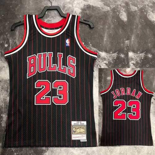 1996 BULLS JORDAN #23 Black Retro Top Quality Hot Pressing NBA Jersey
