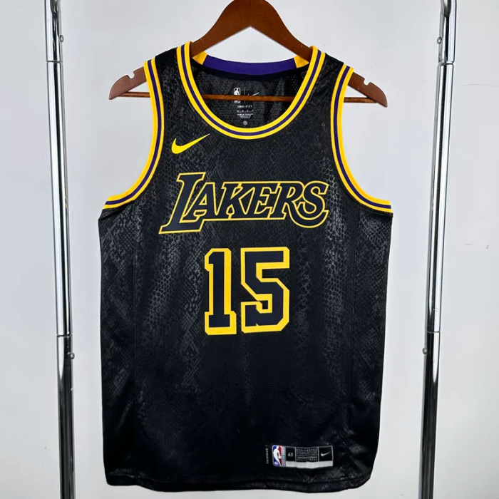 LAKERS REAVES #15 Black Top Quality Hot Pressing NBA Jersey