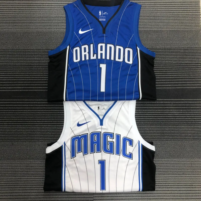 MAGIC McGRADY # 1 White Top Quality Hot Pressing NBA Jersey