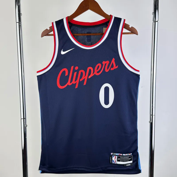 24-25 Clippers WESTBROOK #0 Navy Blue Away Top Quality Hot Pressing NBA Jersey