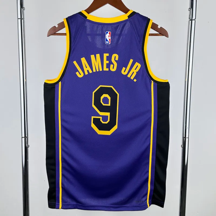 22-23 LAKERS JAMES JR. #9 Purple Top Quality Hot Pressing NBA Jersey (Trapeze Edition)