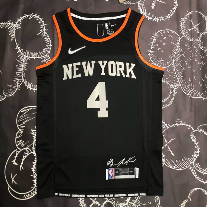 KNICKS Glory version ROSE #4 Black Top Quality Hot Pressing NBA Jersey