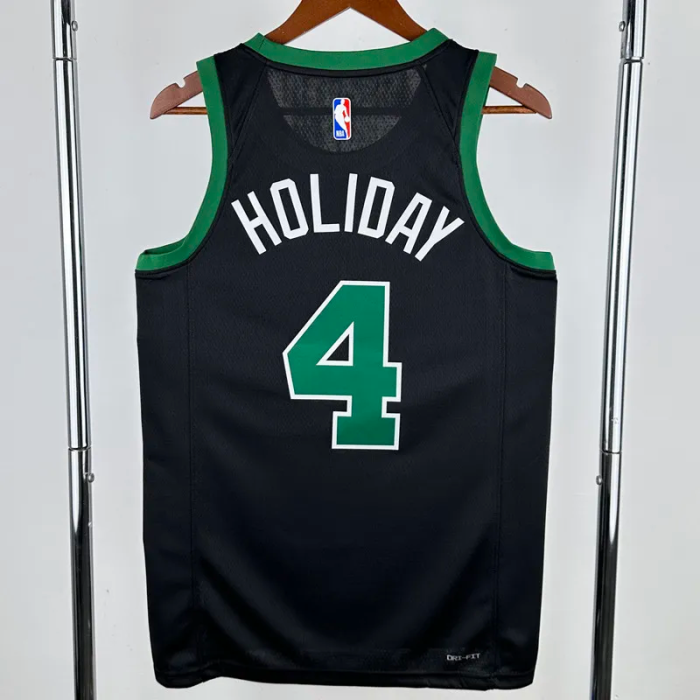 22-23 Celtics HOLIDAY #4 Black Top Quality Hot Pressing NBA Jersey (Trapeze Edition)