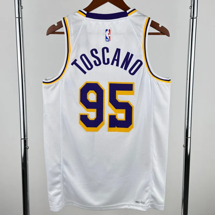22-23 LAKERS TOSCANO #95 White Top Quality Hot Pressing NBA Jersey