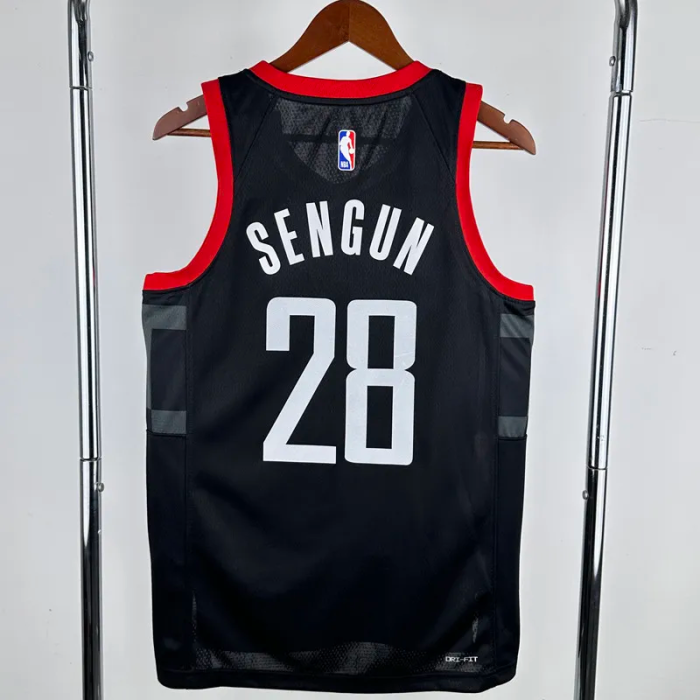 23-24 Rockets SENGUN #28 Black Top Quality Hot Pressing NBA Jersey (Trapeze Edition)