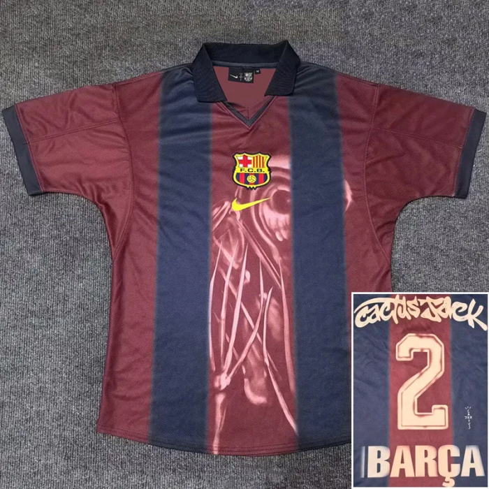25-26 BAR Joint Edition Cactus Jack #2 BARCA Fans Soccer Jersey*背后带名字号码