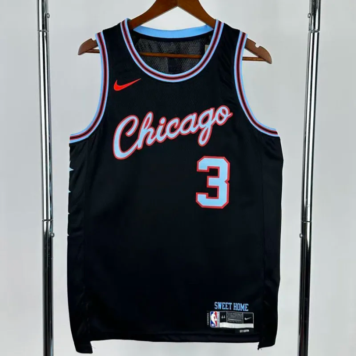 25-26 BULLS GIDDEY #3 Black City Edition Top Quality Hot Pressing NBA Jersey
