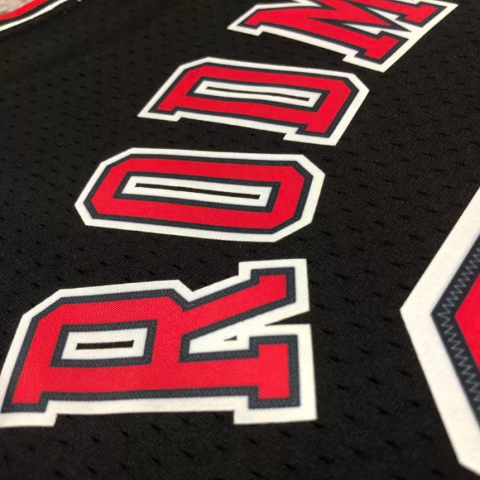 1998 BULLS RODMAN #91 Black Retro Top Quality Hot Pressing NBA Jersey