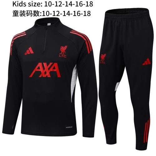 25-26 Liverpool High Quality Kids Half Pull Tracksuit