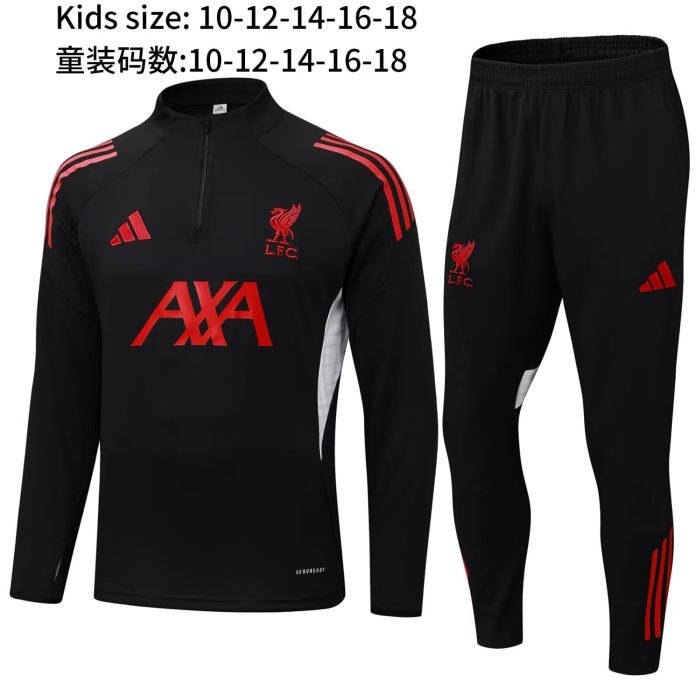 25-26 Liverpool High Quality Kids Half Pull Tracksuit