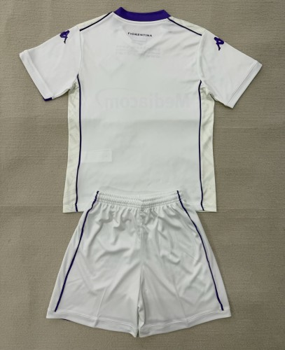 25-26 Fiorentina  Away Kids Soccer Jersey
