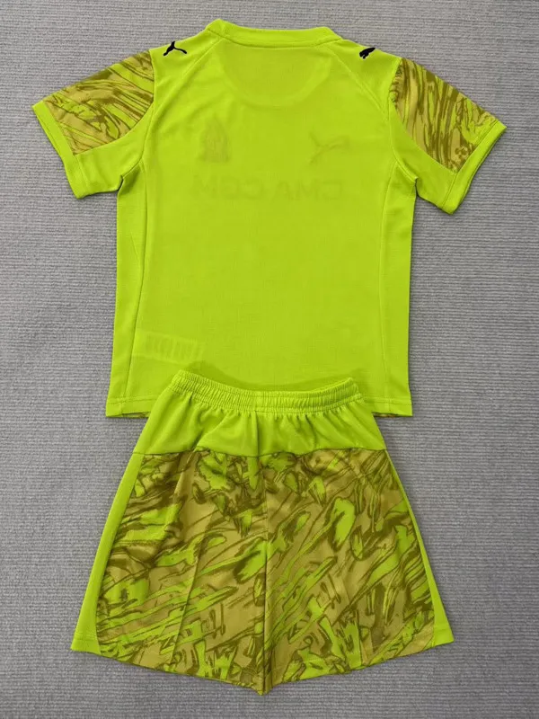 25-26 Marseille Yellow GoalKeeper Kids Soccer Jersey