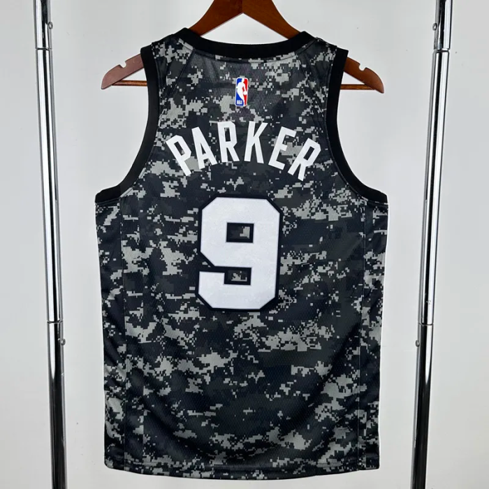 SA Spurs PARKER #9 Camouflage color Top Quality Hot Pressing NBA Jersey