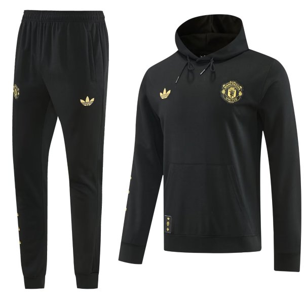 26-27 Man Utd Black Hoodie Tracksuit (卫衣套装)