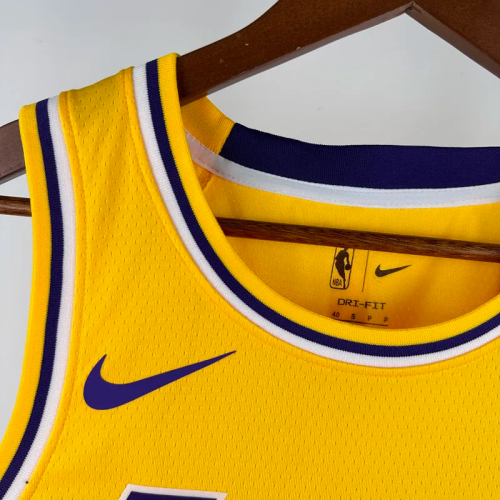 22-23 Lakers JAMES JR. #9 Yellow Top Quality Hot Pressing NBA Jersey