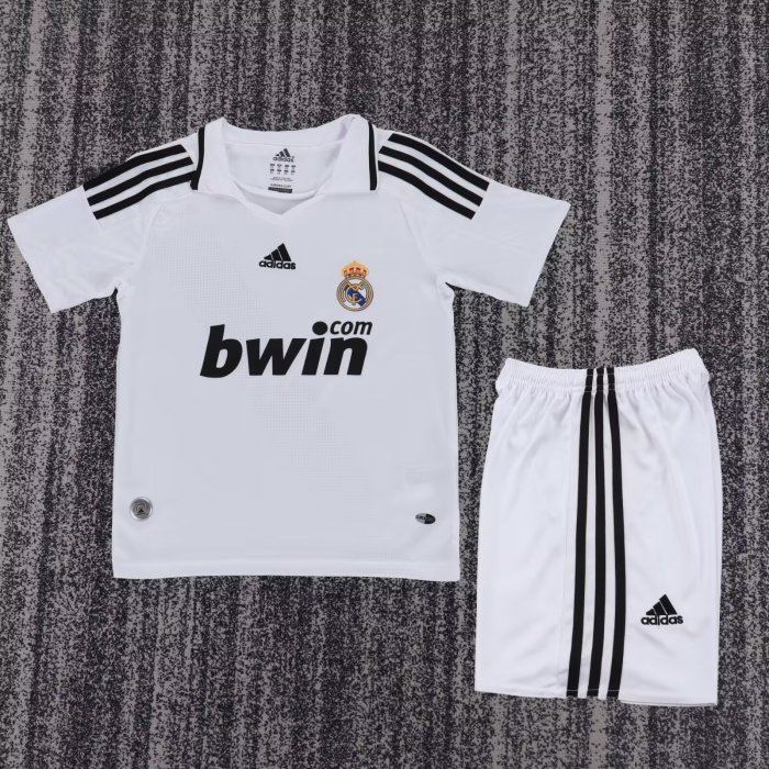 2008-2009 RMA Home Retro Kids Soccer Jersey 1:1 Thai Quality
