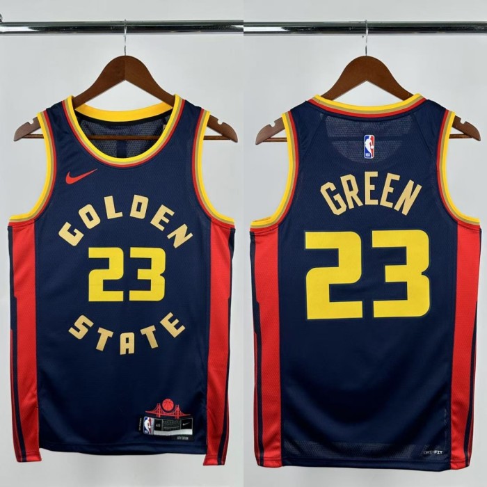 24-25 WARRIORS GREEN #23 Royal blue City Edition Top Quality Hot Pressing NBA Jersey