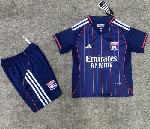 25-26 Lyon Away Kids Soccer Jersey