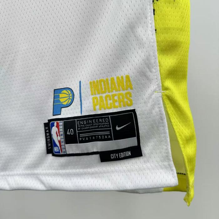24-25 Indiana Pacers HALIBURTON #0 White City Edition Top Quality Hot Pressing NBA Jersey