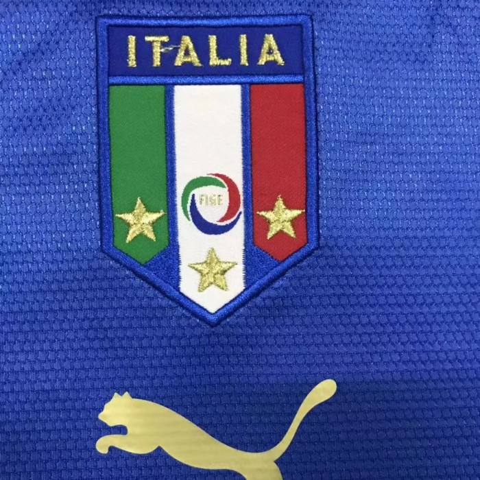 2006 Italy Home Blue Retro Soccer Jersey