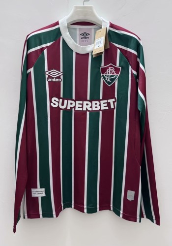 25-26 Fluminense Home Long Sleeve Fans Soccer Jersey