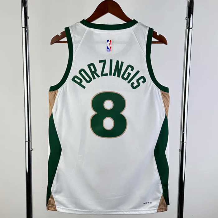 23-24 CELTICS PORZINGIS #8 White City Edition Home Top Quality Hot Pressing NBA Jersey
