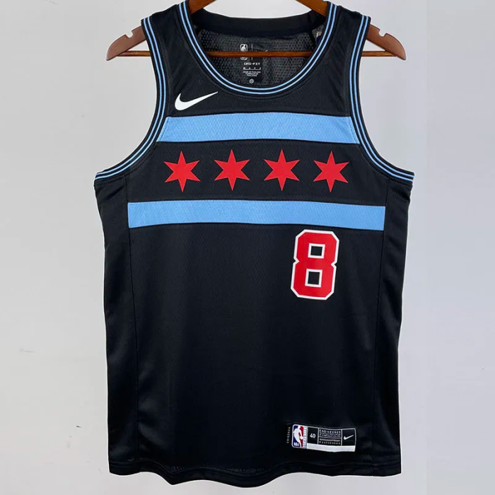 2019 BULLS LAVINE #8 Black City Edition Top Quality Hot Pressing NBA Retro Jersey
