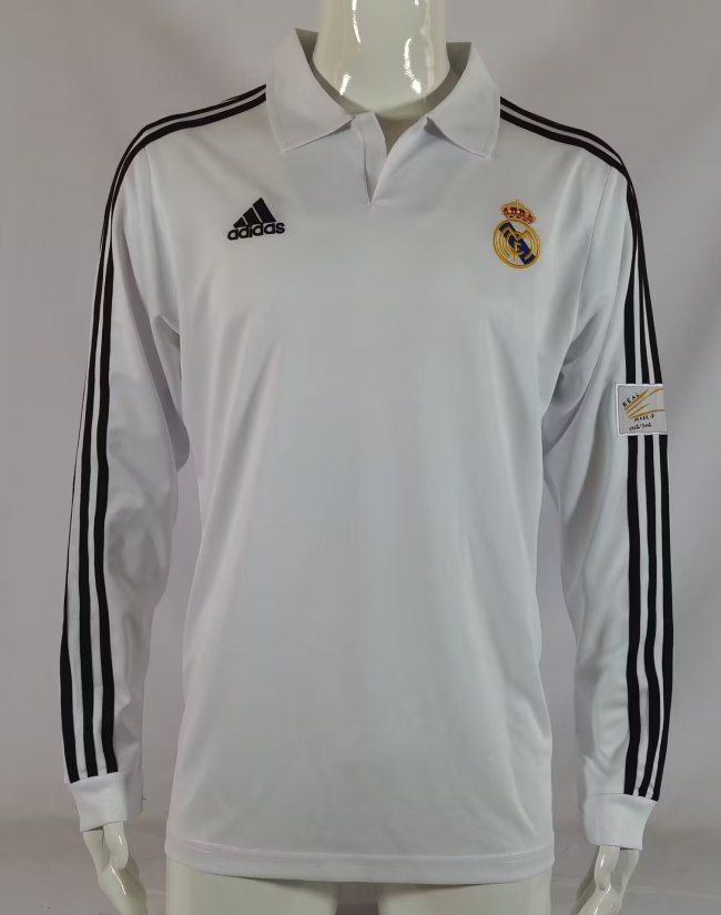 2001-2002 RMA Home Long Sleeve Retro Soccer Jersey