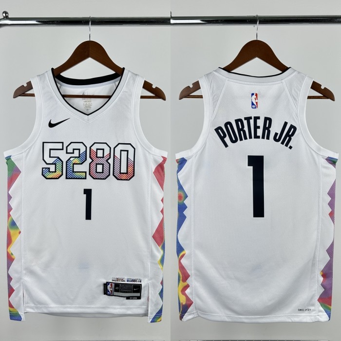 24-25 Nuggets PORTERJR. #1 White City Edition Top Quality Hot Pressing NBA Jersey