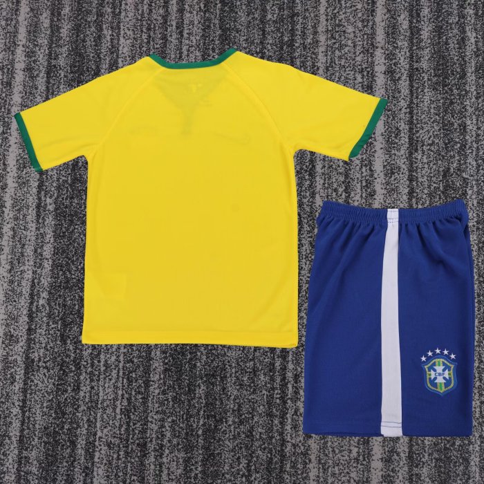 2014 Brazil Home Retro Kids Soccer Jersey