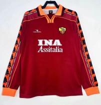 1998-1999 Roma Home Long Sleeve Retro Soccer Jersey