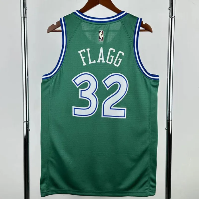 25-26 Dallas Mavericks FLAGG #32 Green Retro Top Quality Hot Pressing NBA Jersey