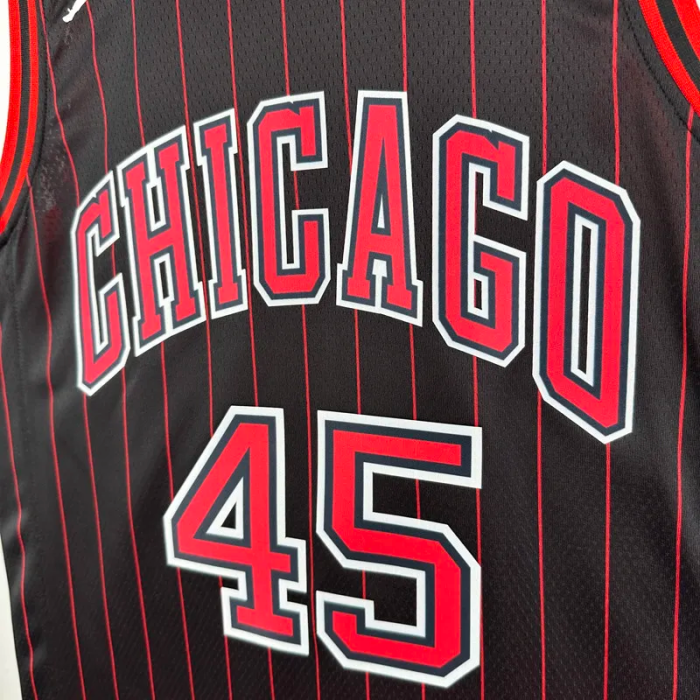 25-26 BULLS JORDAN #45 Black Top Quality Hot Pressing NBA Jersey (Trapeze Edition) 飞人版