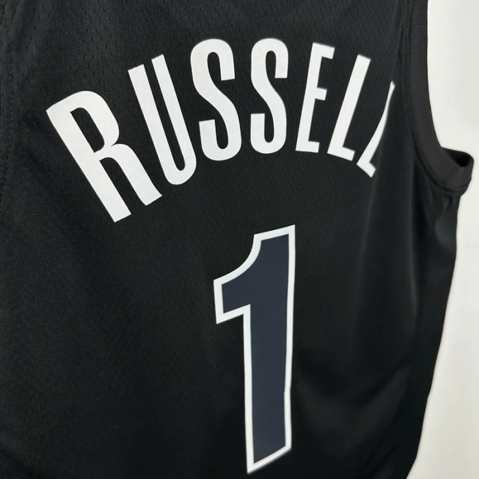 22-23 NETS RUSSELL #1 Black Top Quality Hot Pressing NBA Jersey (Trapeze Edition) 飞人版