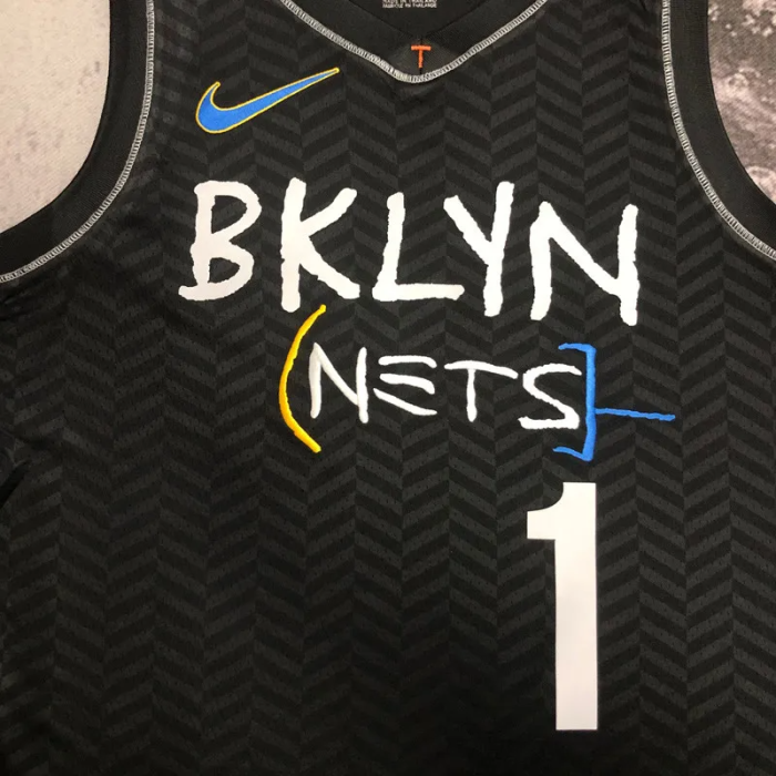 NETS BRIDGES #1 Black Top Quality Hot Pressing NBA Jersey