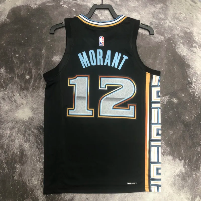 22-23 Grizzlies MORANT #12 Black City Edition Top Quality Hot Pressing NBA Jersey