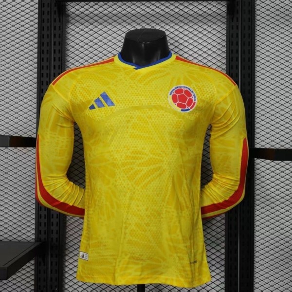 2026 Player Colombia Home Long Sleeve Kit World Cup S-3XL Football Jersey Wholesale