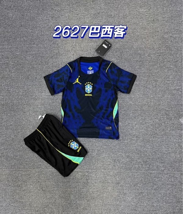 Brazil 2026 World Cup Away Kid kit size 16-28