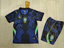 2026Brazil away Jordan Kids' Soccer Jersey Set