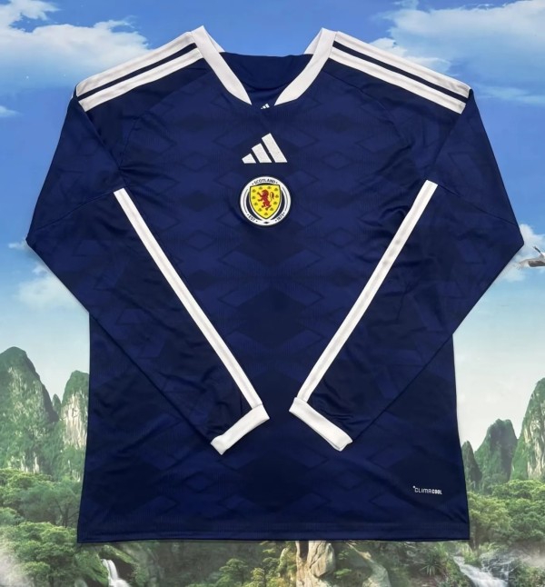 2026 World Cup Scotland Home Long Sleeve Fans Soccer Jersey (长袖)