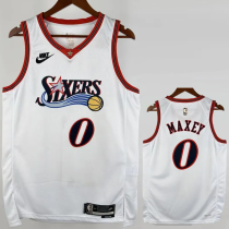 25-26 76ERS MAXEY #0 White Top Quality Hot Pressing NBA Jersey (V领) 25-26 76ERS MAXEY #0 White Top Quality Hot Pressing NBA Jersey (V领)