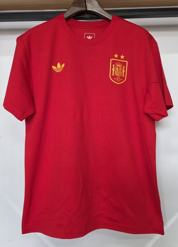 26-27 Spain Red High Quality Casual T-Shirt(With 2 Star)*两颗星