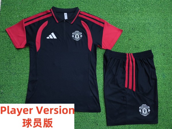 26-27 Man Utd High Quality Player Version Half Pull Training Short Suit (球员套装)